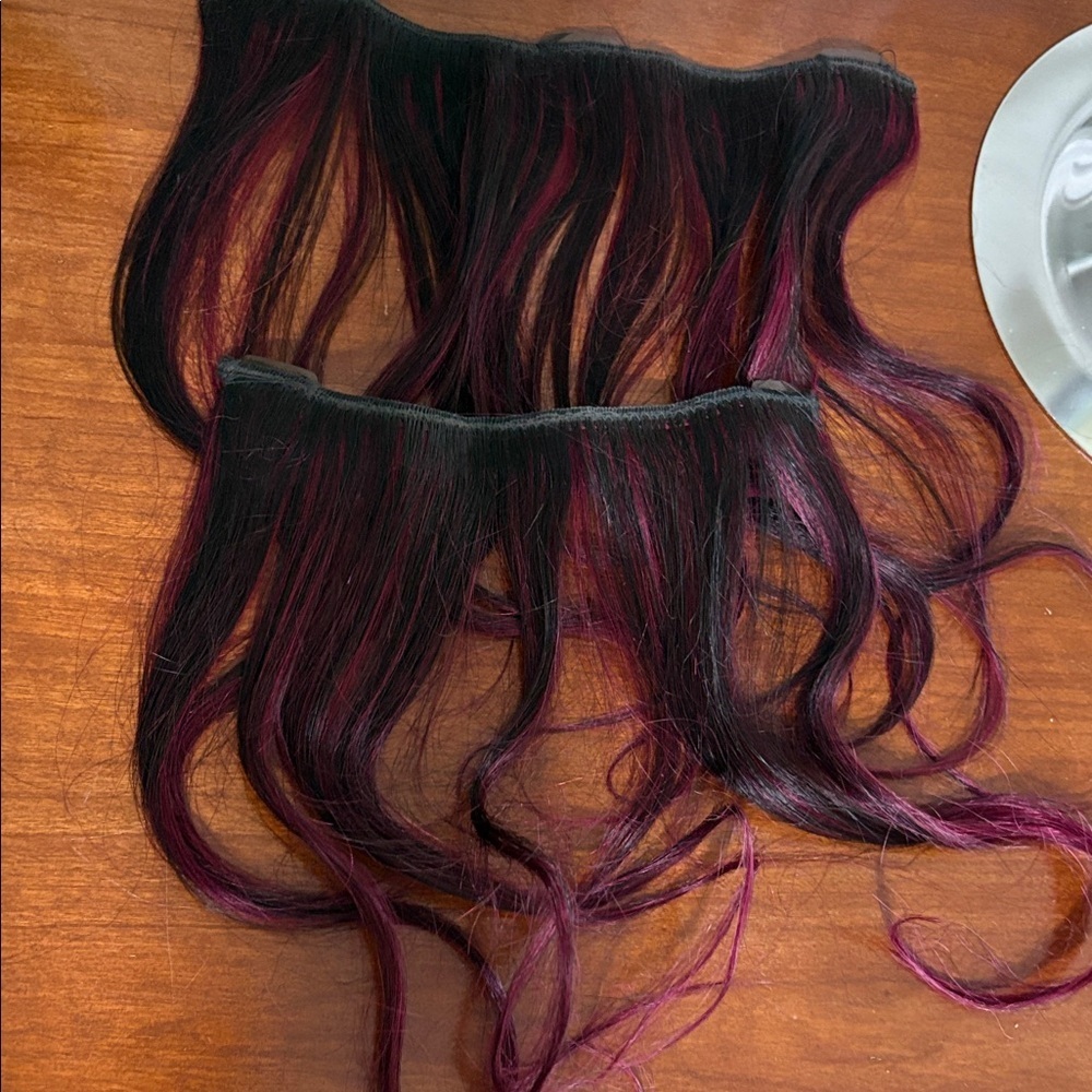 FREE with Bundle! Stylish Black and Purple Hair Extensions